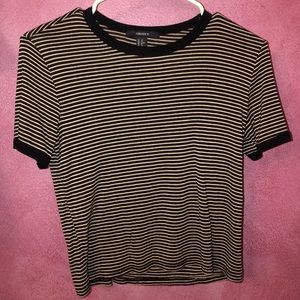 Black and nude striped crop top